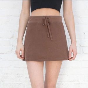 Brandy Melville Emmie Thermal Skirt/ Brown Waffle Knit Skirt